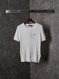Ralph Lauren Men's Cable‑Knit Crew‑Neck Short‑Sleeve Sweater