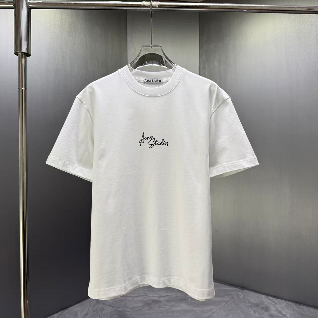 Acne Studios Chest Script‑Logo Crew‑Neck Short‑Sleeve T‑Shirt