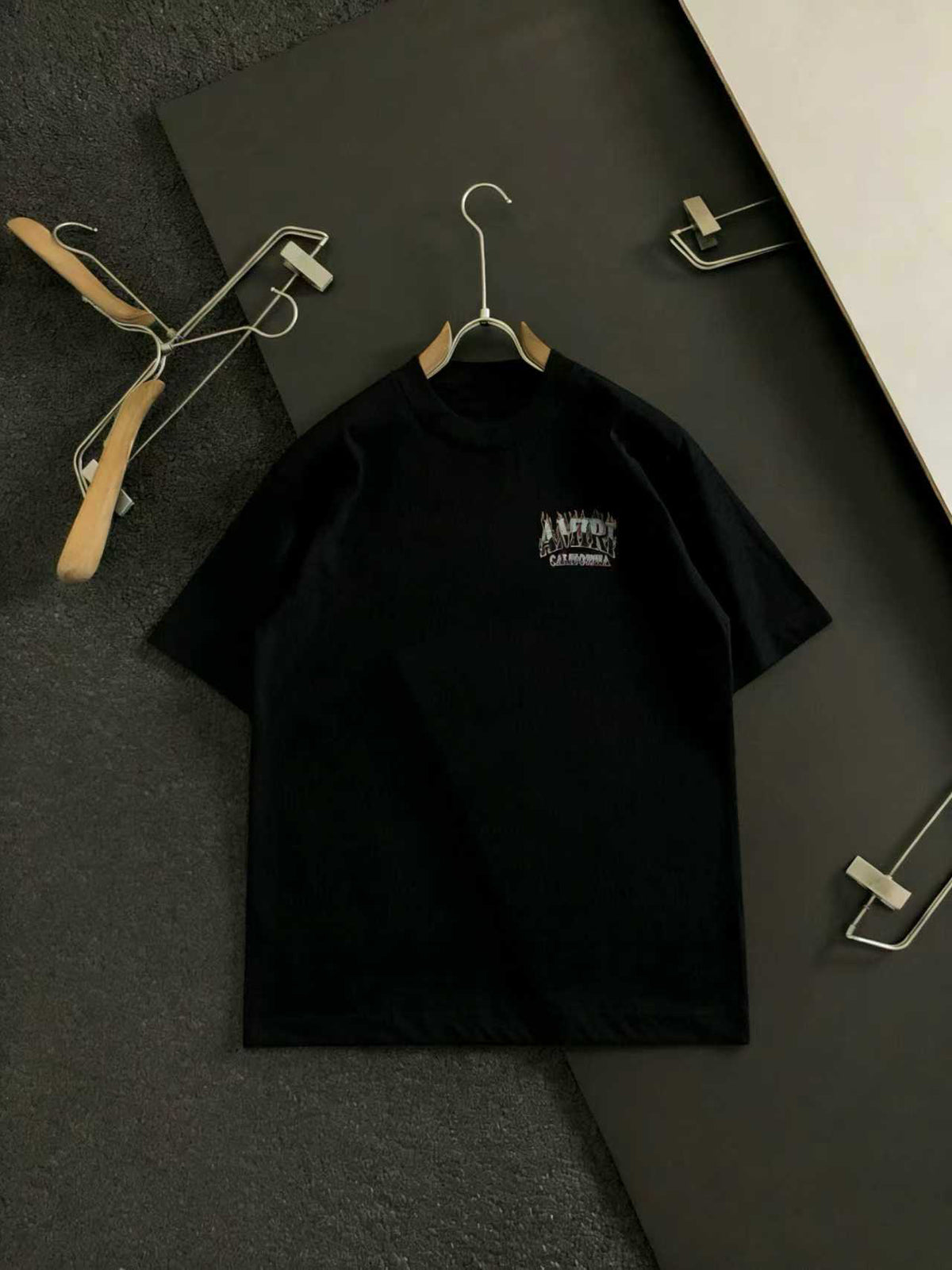 Amiri Small Chest Graphic Crew‑Neck Short‑Sleeve T‑Shirt