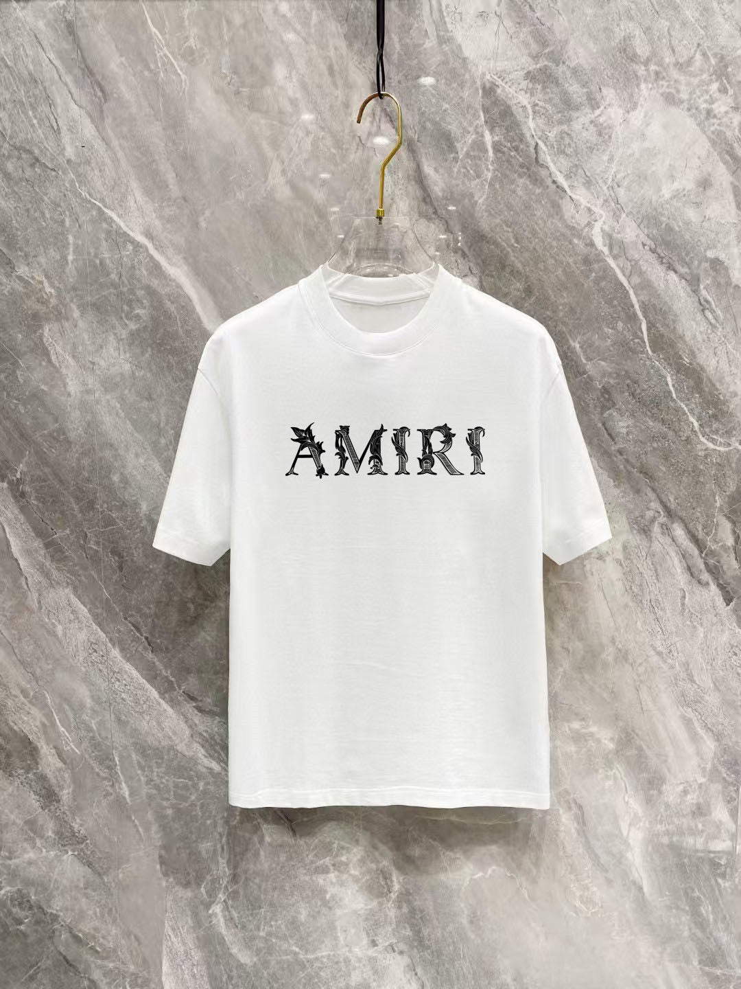 AMIRI Botanical Logo Short‑Sleeve Crew Neck T‑Shirt
