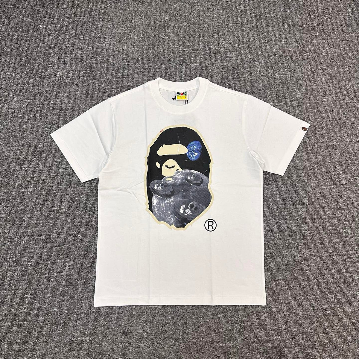 BAPE FW25 Moon Ape Head Space T-Shirt - White / Black