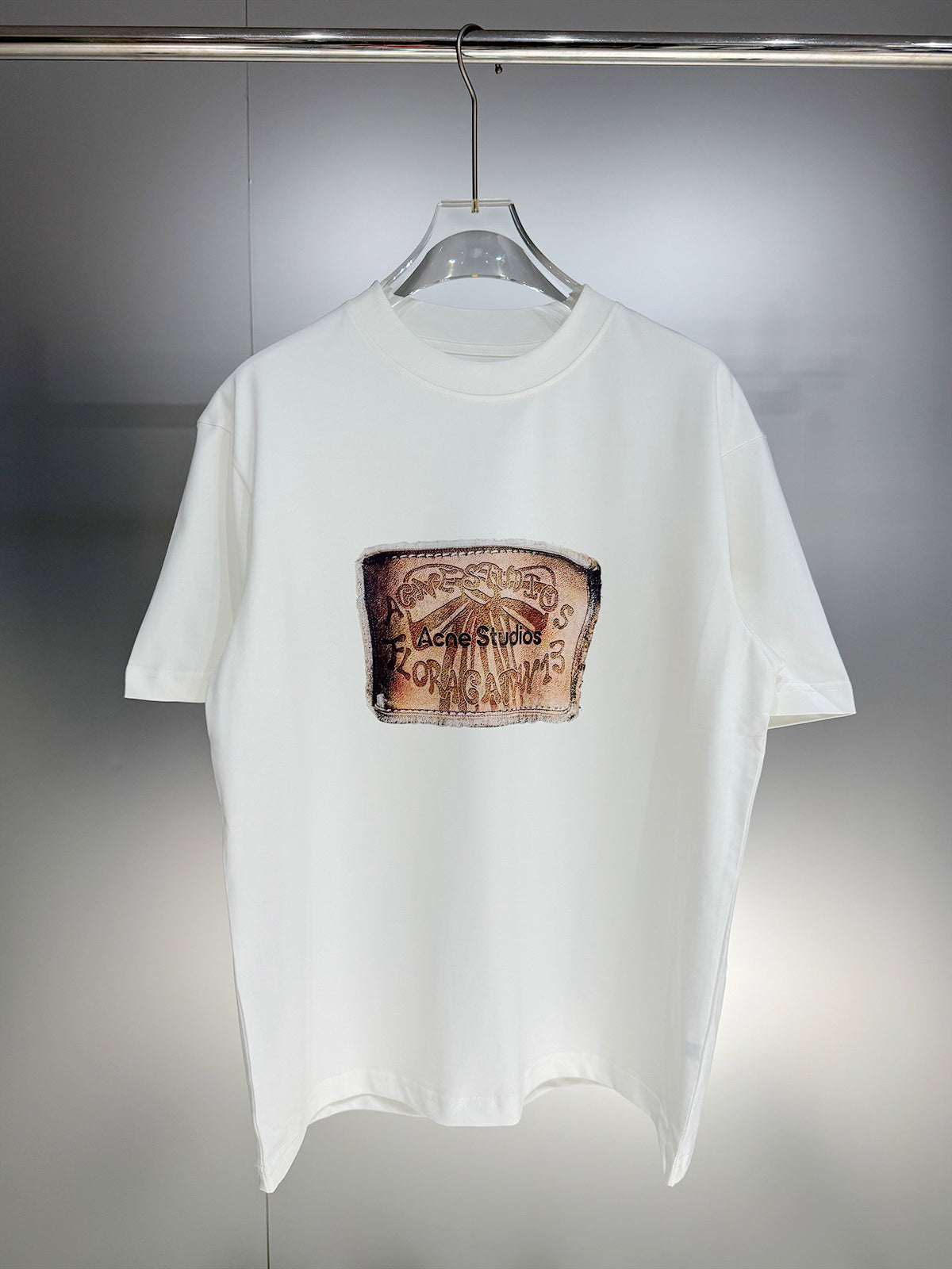 Acne Studios Short‑Sleeve Vintage Patch Graphic Print T‑Shirt