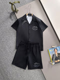AMIRI Arts District Arch Logo Camp Collar Shirt and Shorts Set