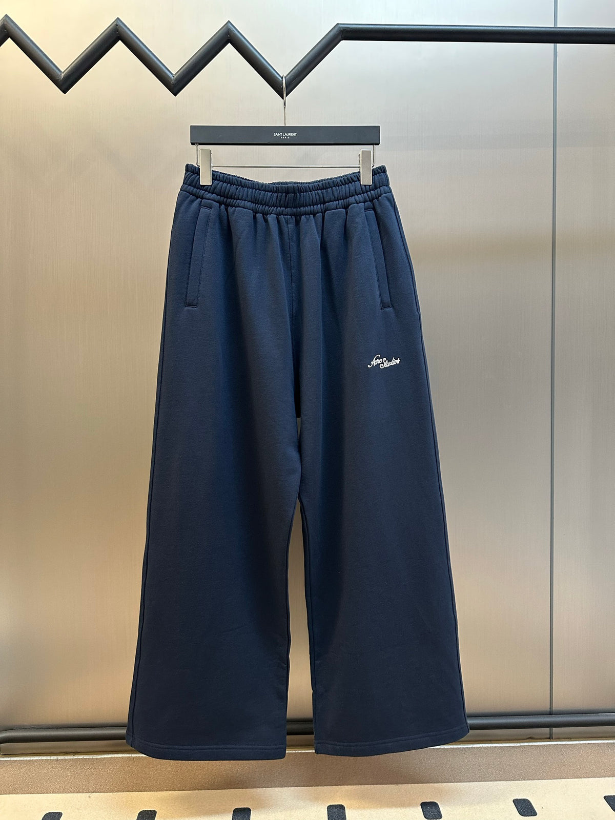 Acne Studios Script‑Detail Elastic Waist Wide‑Leg Sweatpants