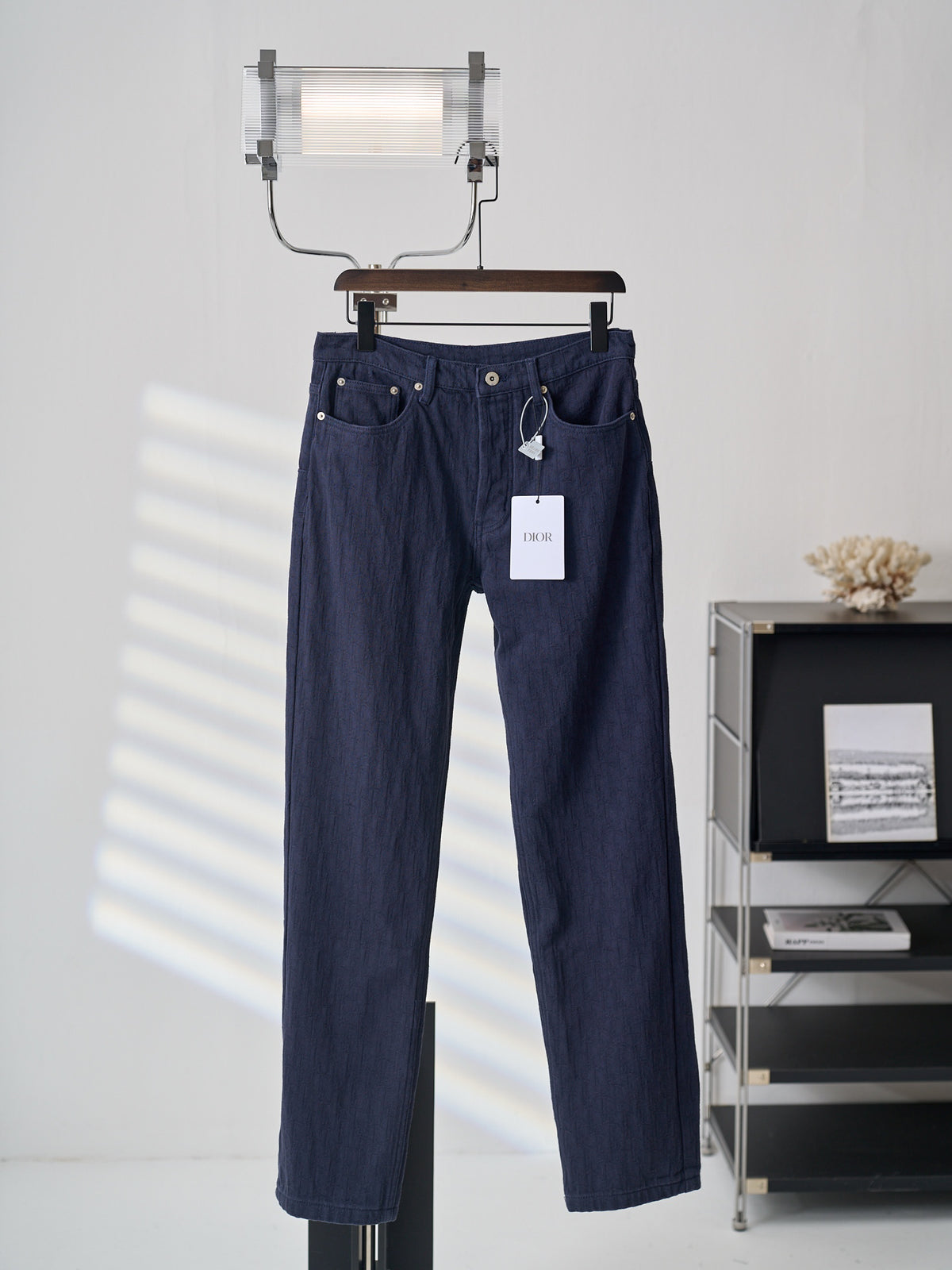 `Ralph Lauren Men's Navy Textured Straight‑Leg Casual Trousers`