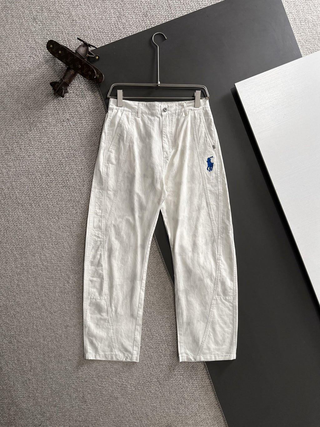 Ralph Lauren Men's White Straight‑Leg Casual Trousers