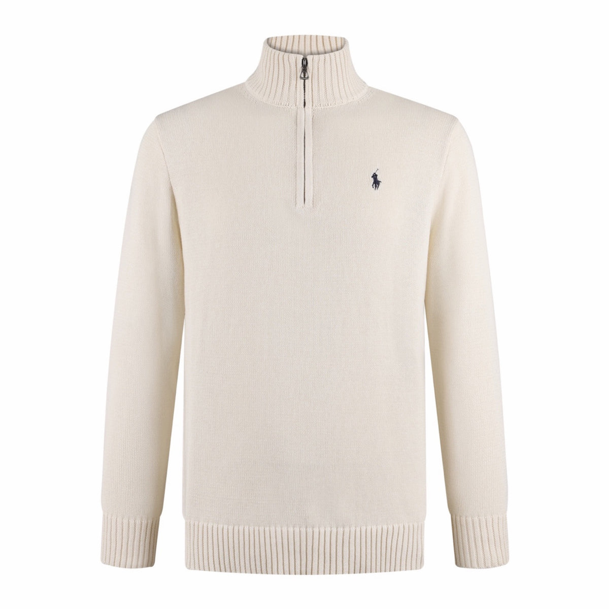 Polo Ralph Lauren Men’s Quarter‑Zip Knit Sweater, Ribbed Mock Neck Pullover