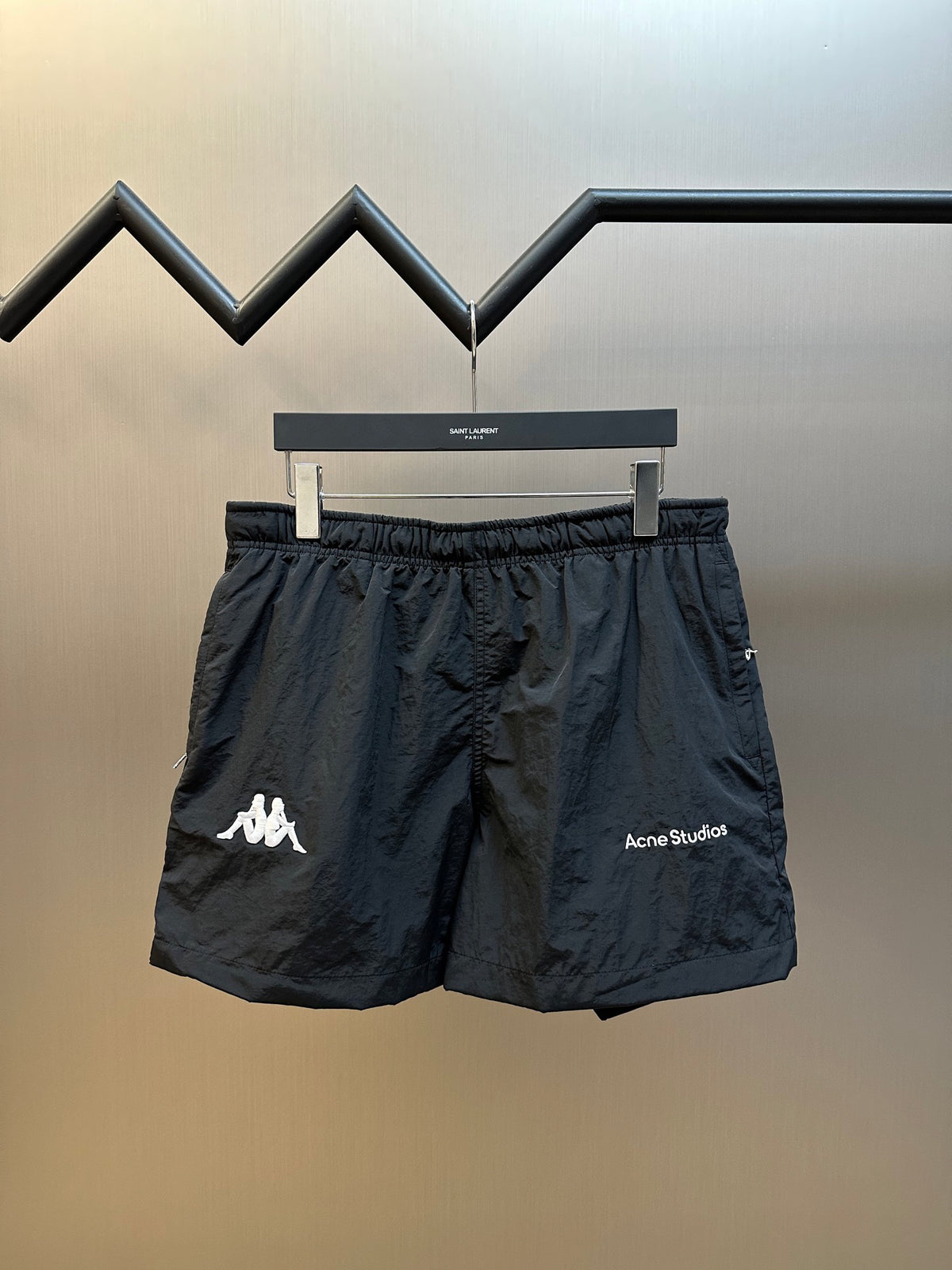Acne Studios Elastic Waist Graphic Casual Shorts