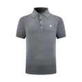 Men Short‑Sleeve Knit Polo Shirt, Small Horse Embroidery