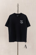 Arc'teryx Understated Burgundy Text‑Logo White Crew‑Neck Basic Tee