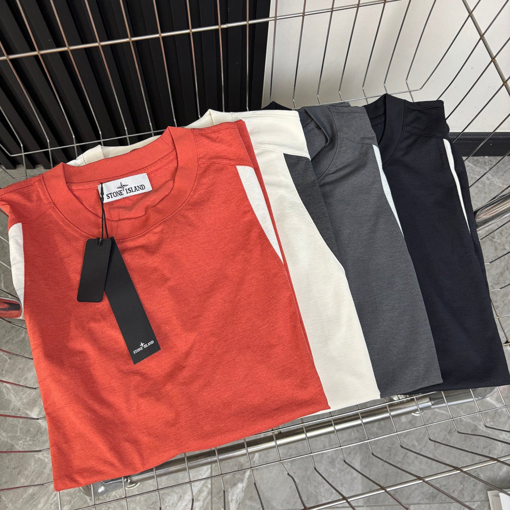 Stone Island American Sportswear Curved Contrast Panel Quick-Dry T-Shirt
