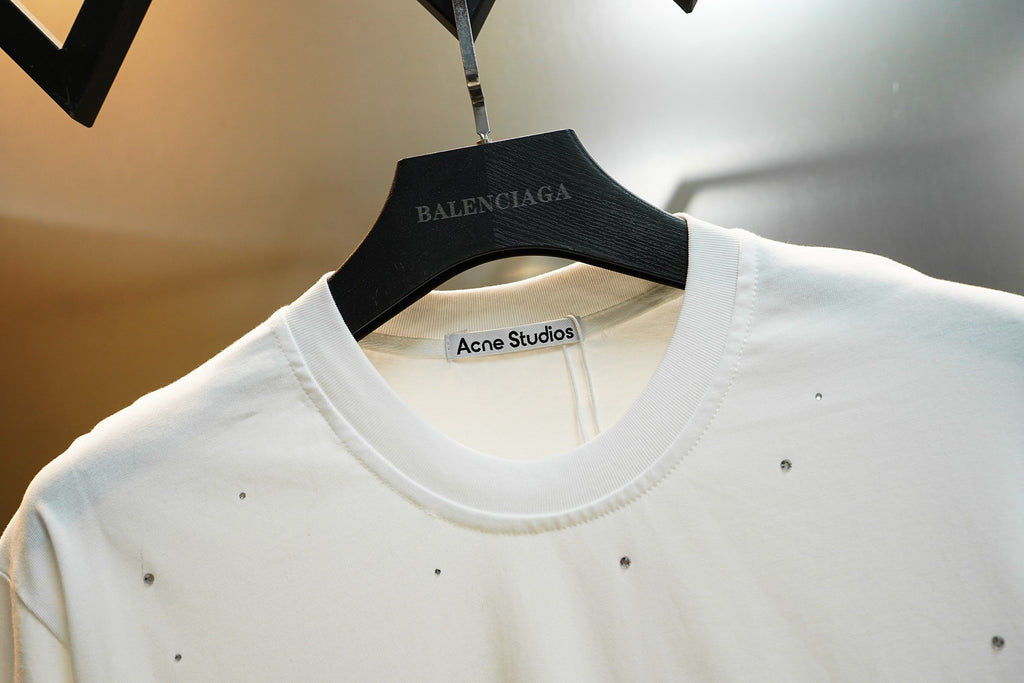 Acne Studios Stockholm 1996 Speckled Print Crew‑Neck Short‑Sleeve T‑Shirt