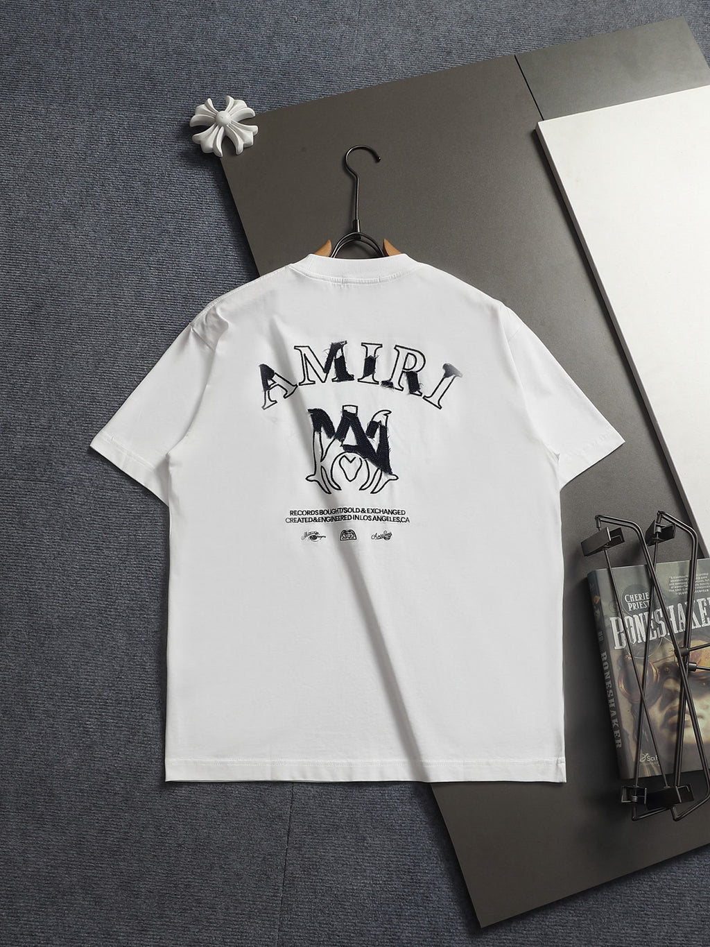 AMIRI MA Heart Motif Crew Neck Short‑Sleeve T‑Shirt