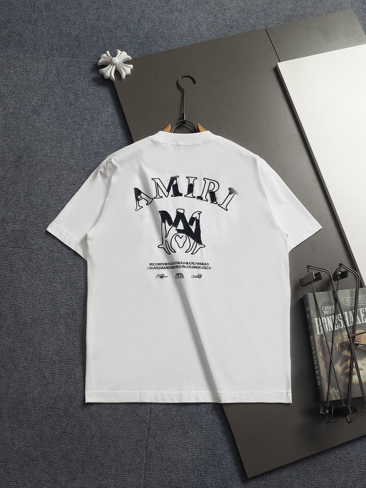 AMIRI MA Heart Motif Crew Neck Short‑Sleeve T‑Shirt