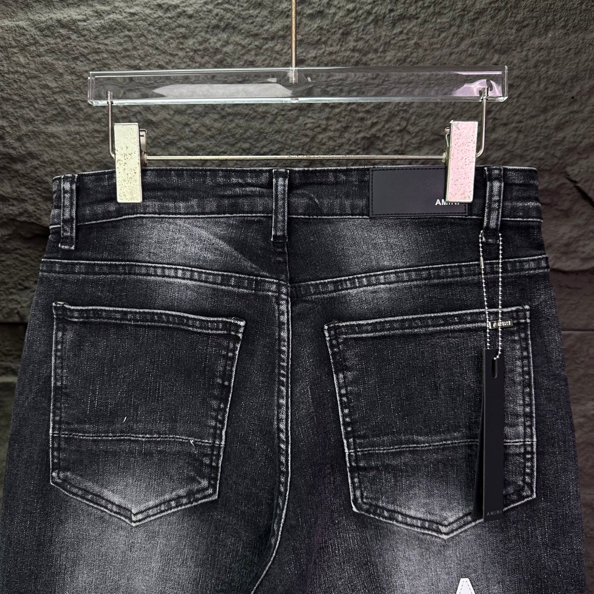 AMIRI Logo‑Print Multi‑Rip Distressed Slim‑Fit Denim Jeans