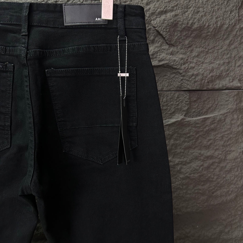 AMIRI Mesh‑Lined Multi‑Rip Distressed Slim‑Fit Denim Jeans