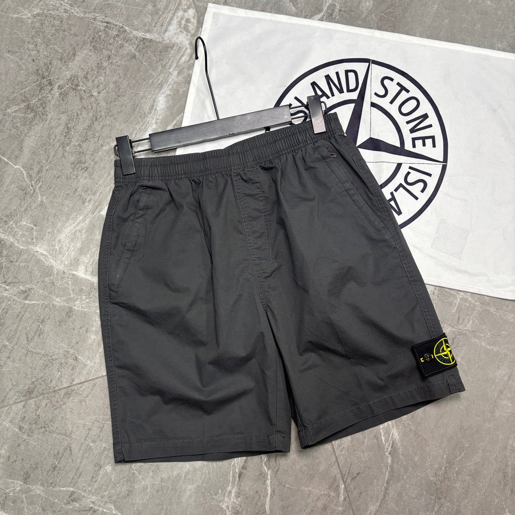Stone Island Mid-Length Utility Cotton Shorts with Elasticated Waist and Compass Badge