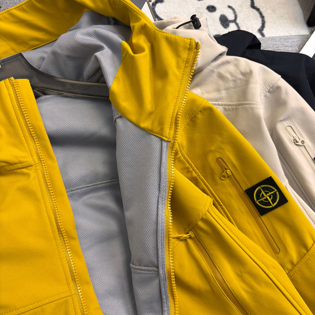 Stone Island Softshell Three-Protection Hooded Jacket with Compass Badge