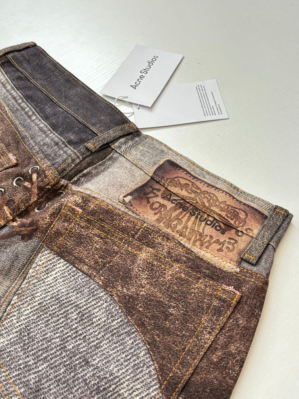 Acne Studios Multi‑Texture Washed Wide‑Leg Jeans