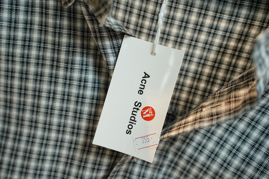 Acne Studios Check Patch‑Pocket Long‑Sleeve Button‑Down Shirt