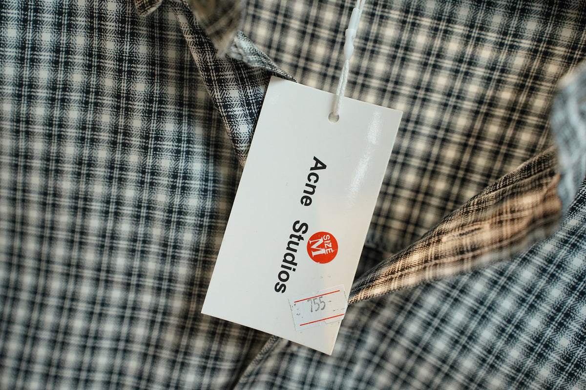 Acne Studios Check Patch‑Pocket Long‑Sleeve Button‑Down Shirt
