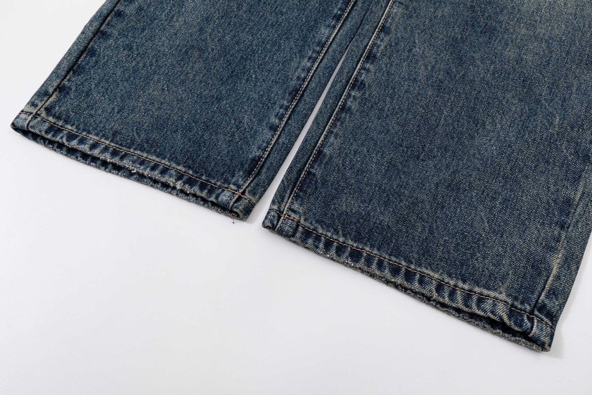 AMIRI Bone MA Logo Vintage Wash Baggy Denim Jeans
