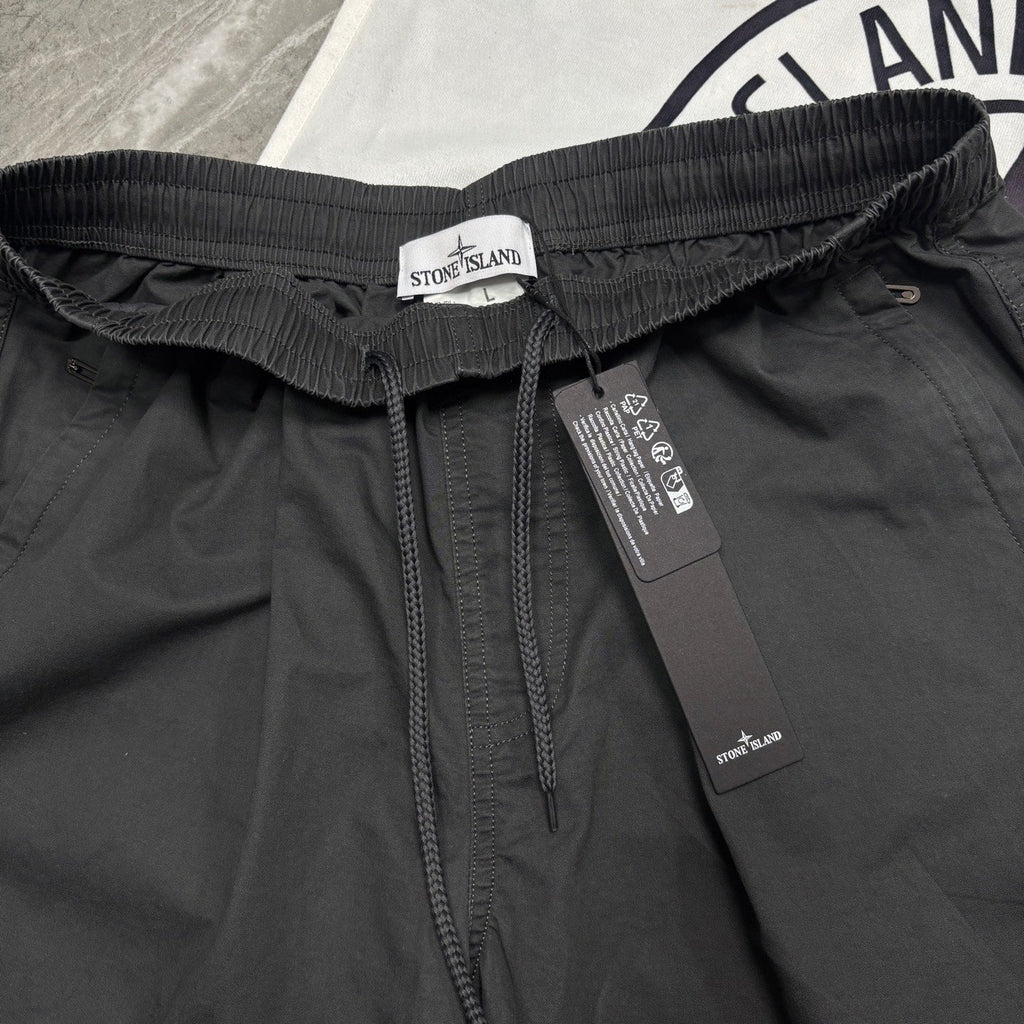 Stone Island Mid-Length Utility Cotton Shorts with Elasticated Waist and Compass Badge