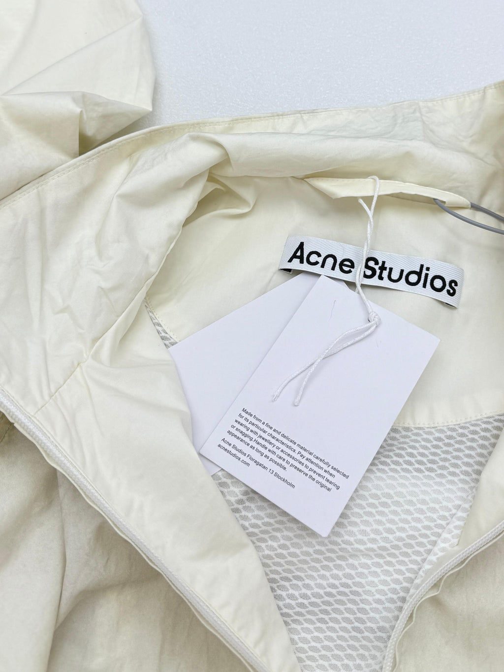 Acne Studios Off‑White Full‑Zip Stand‑Collar Track Jacket
