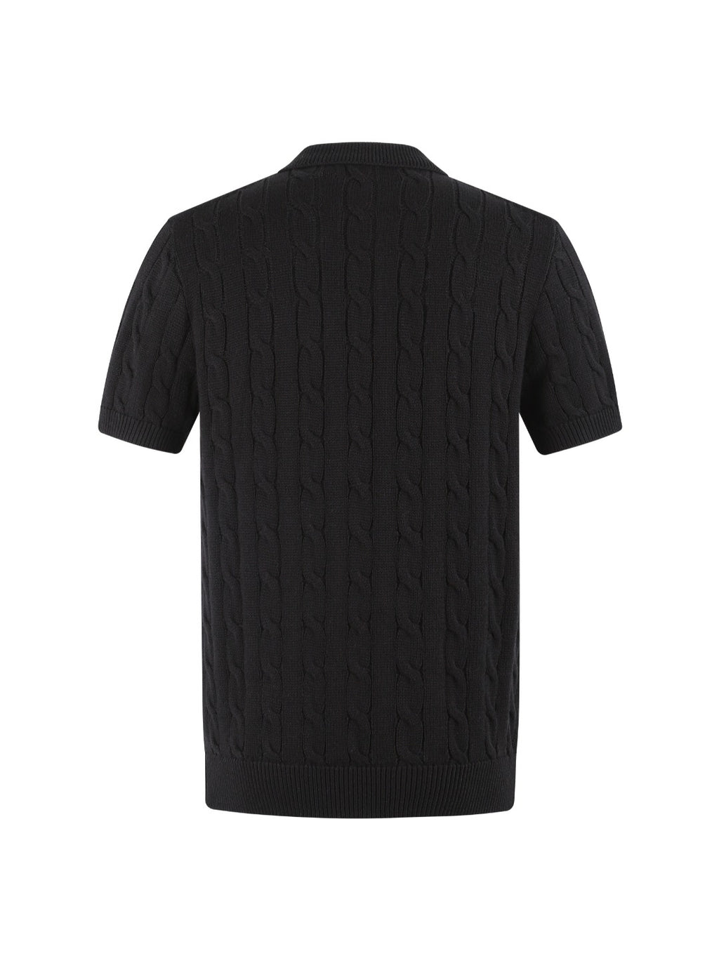 Polo Ralph Lauren Men’s Cable‑Knit Short‑Sleeve Polo Sweater, Small Red Pony Embroidery