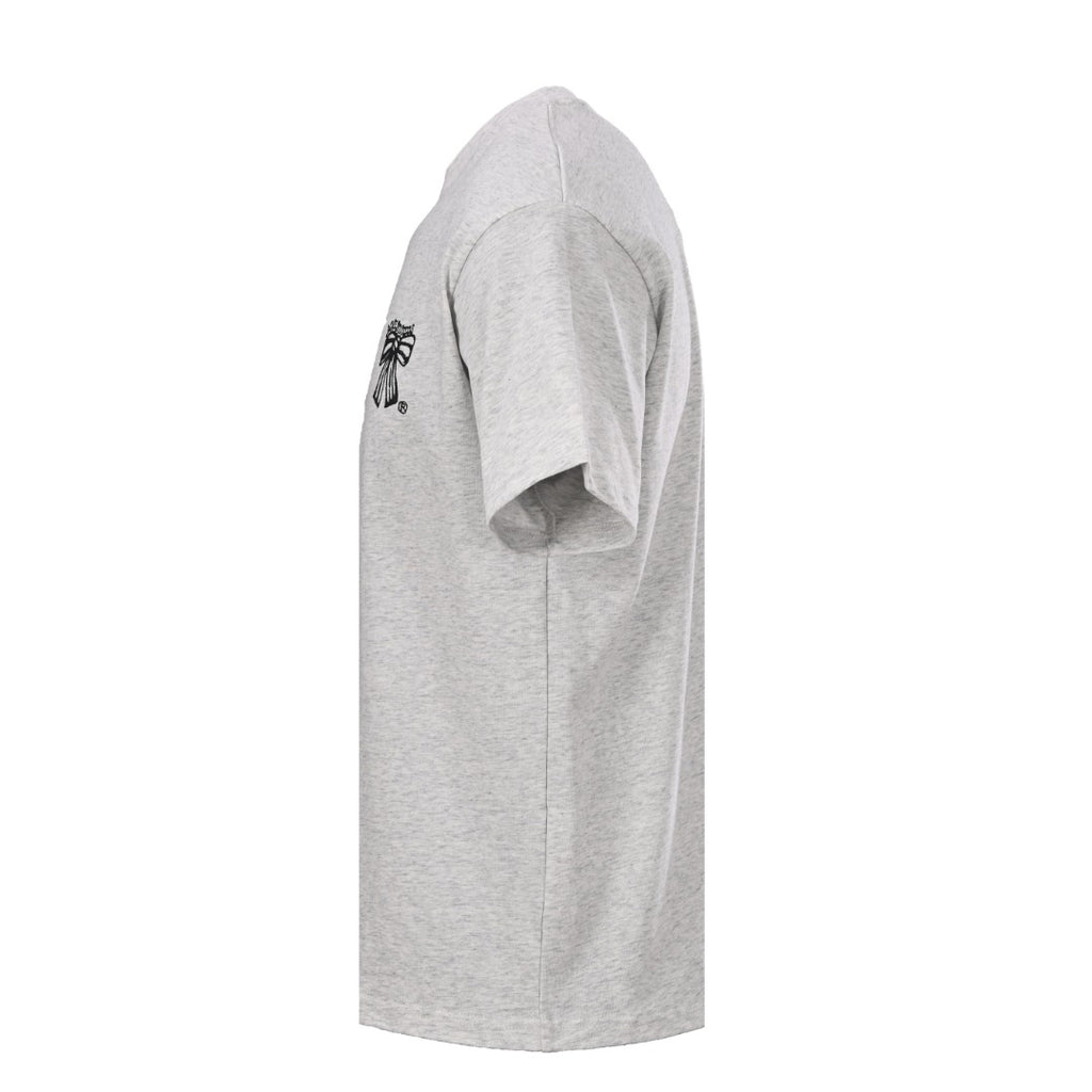 Acne Studios Bow‑Graphic Heather‑Grey Oversized Crew‑Neck T‑Shirt