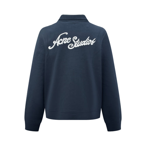 Acne Studios Full‑Zip Stand Collar Script Sweat Jacket