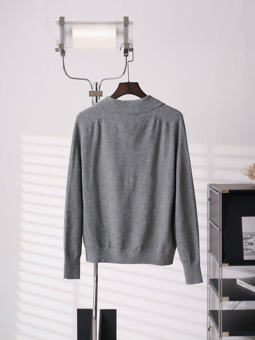 Acne Studios Est.1996 Embroidered Long‑Sleeve Knit Polo Shirt