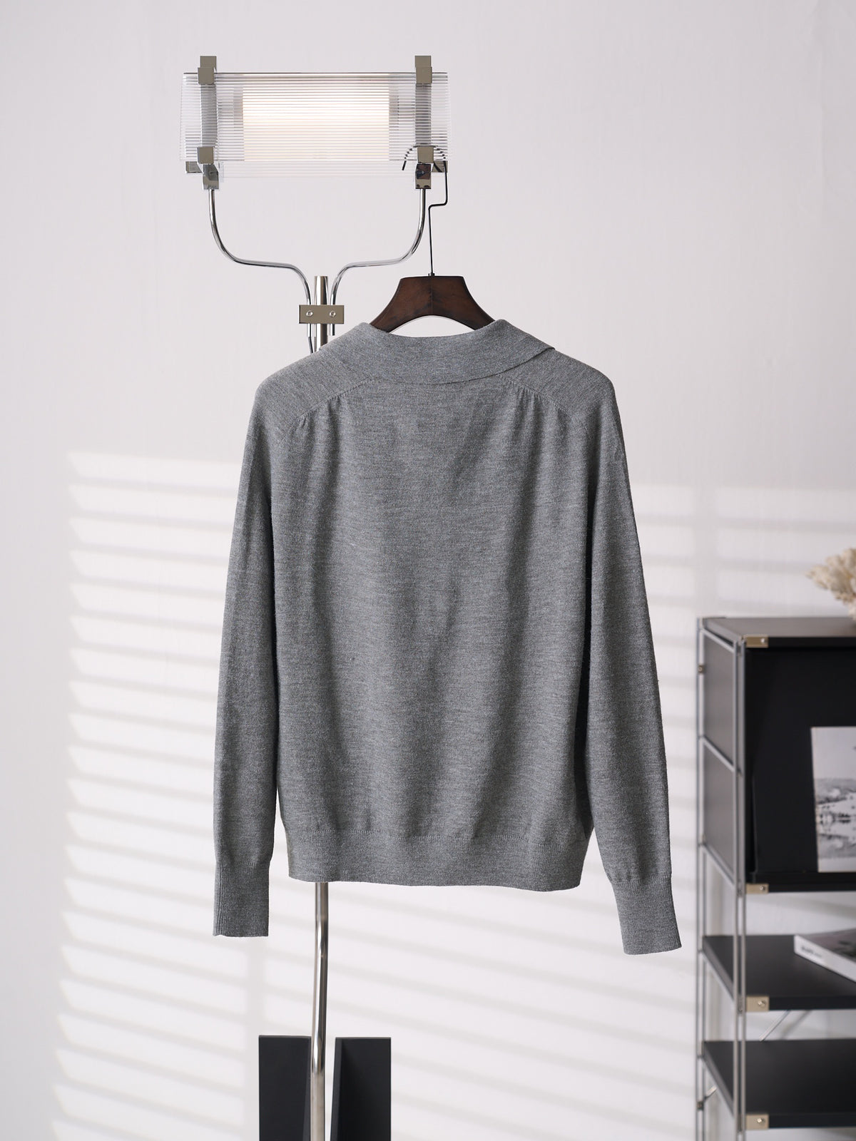 Acne Studios Est.1996 Embroidered Long‑Sleeve Knit Polo Shirt