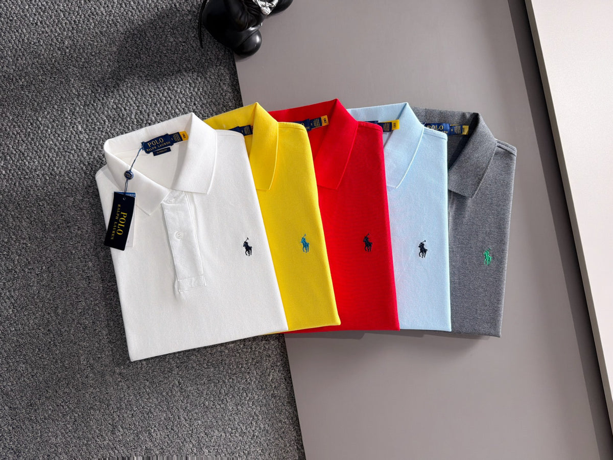 Kids Pique Knit Short‑Sleeve Polo Shirt Small Horse Embroidery Solid White Casual Top