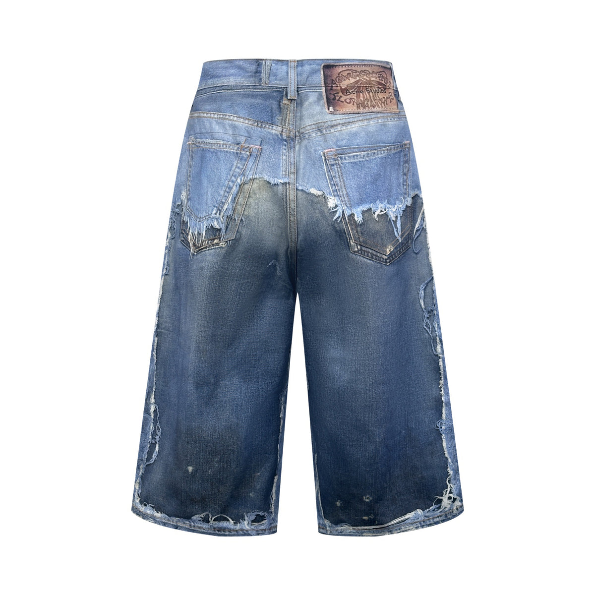 Acne Studios Distressed Knee‑Length Denim Shorts