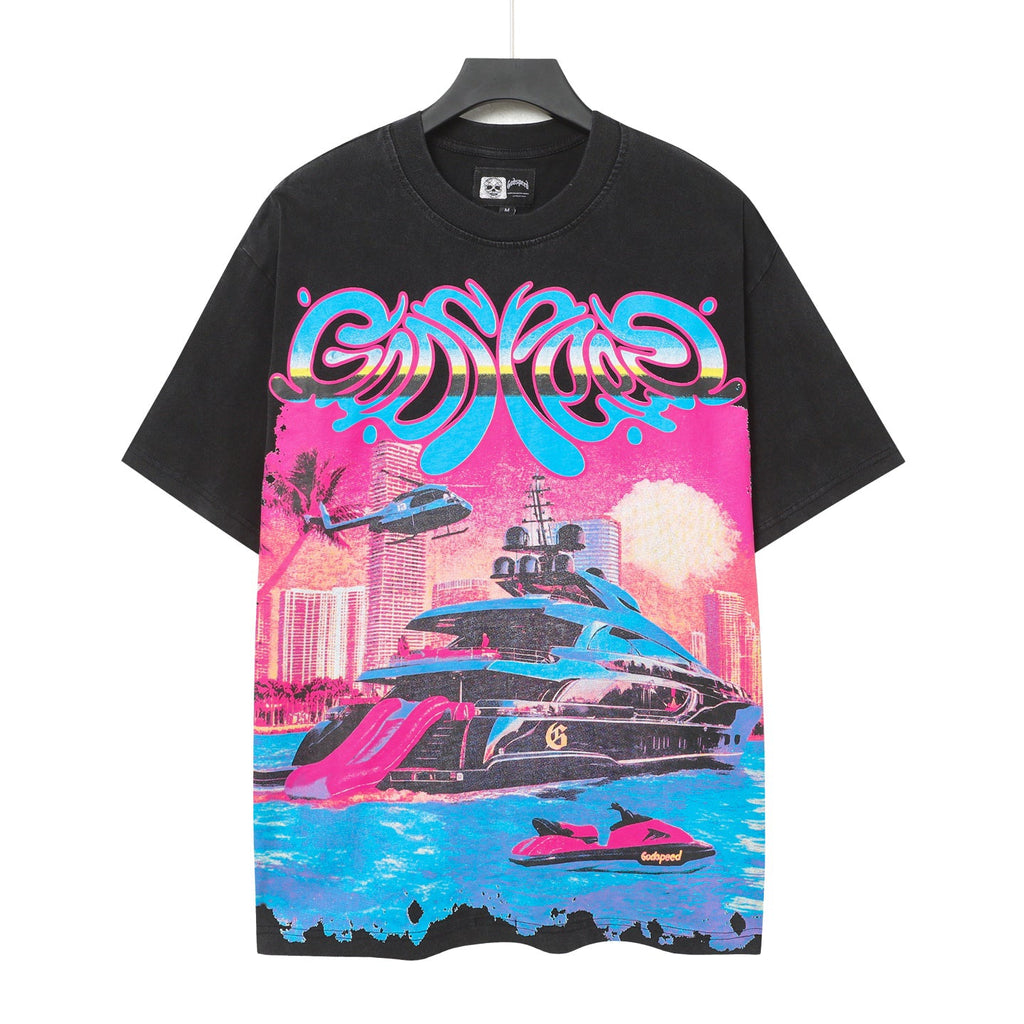 Godspeed Miami Yacht Vintage Graphic Tee