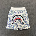 BAPE Space Camo Glow-in-the-Dark Shark Shorts - White / Black