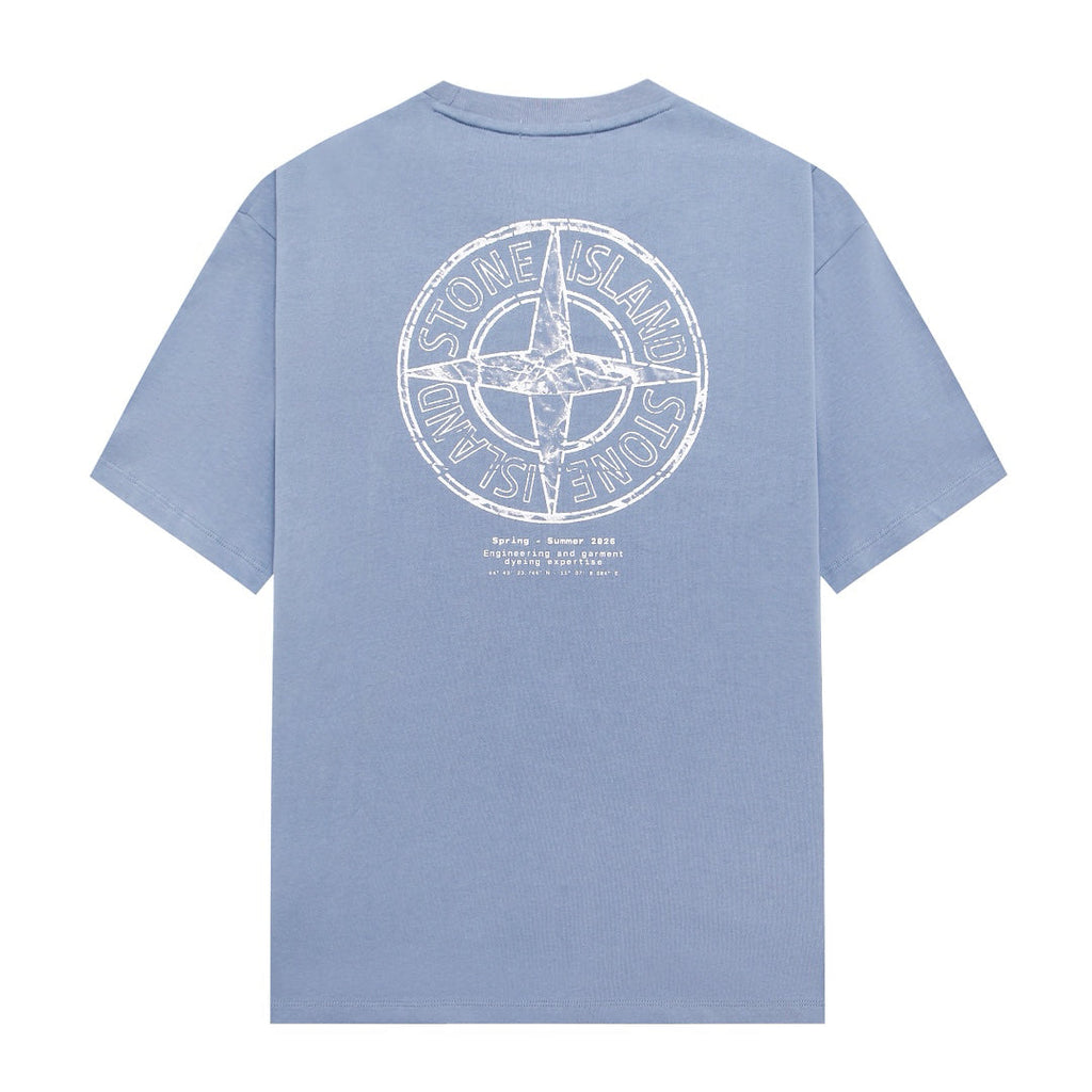 Stone Island Spring-Summer 2026 Engineering and Garment Dyeing Text Print Crew Neck T-Shirt