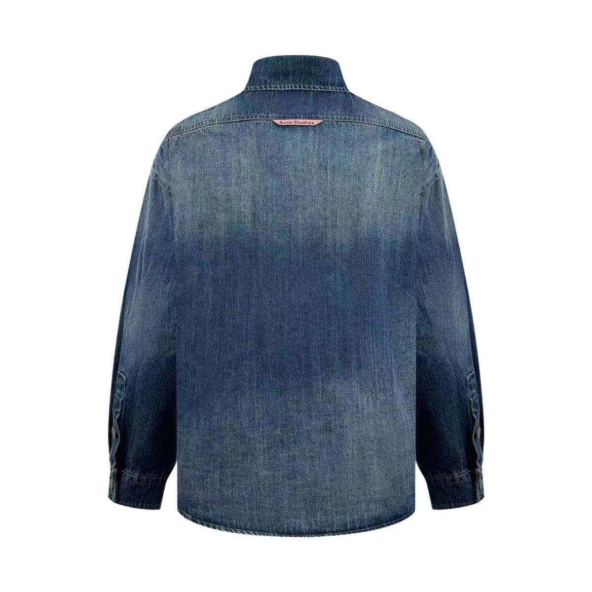 Acne Studios Paint‑Splatter Washed Denim Oversized Long‑Sleeve Shirt‑Jacket