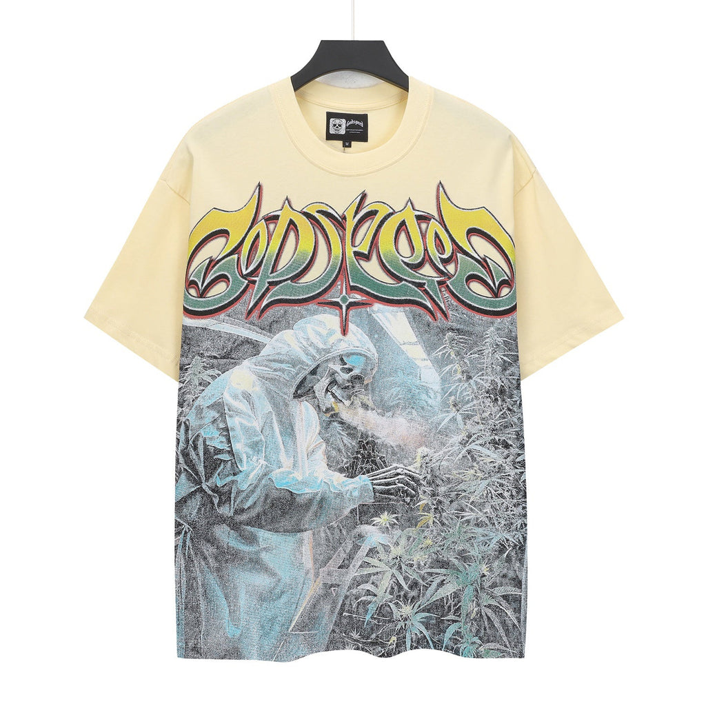 Godspeed Hazmat Suit Skeleton Grower Short Sleeve Tee (Cream Yellow)