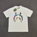 BAPE Art Camo Multicolor Patchwork Shark Face Zip Oversized Heavyweight Unisex T-Shirt