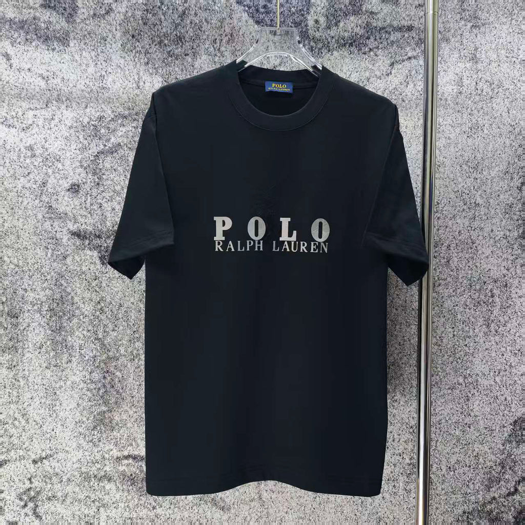 Men's Crew‑Neck Short‑Sleeve T‑Shirt, Front Letter Logo Print