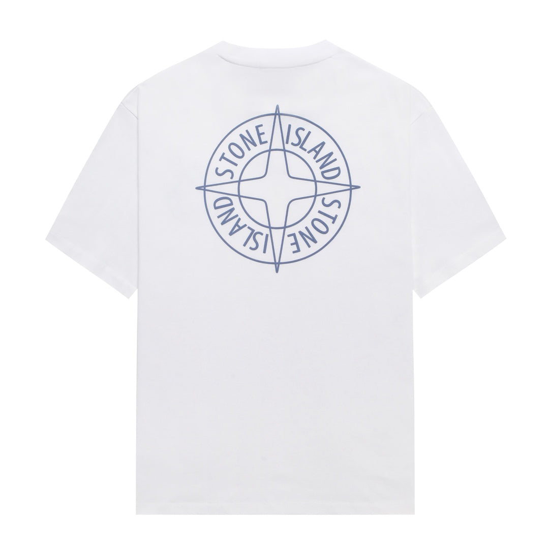 Stone Island Left Chest Circular Compass Badge Print Crew Neck T-Shirt