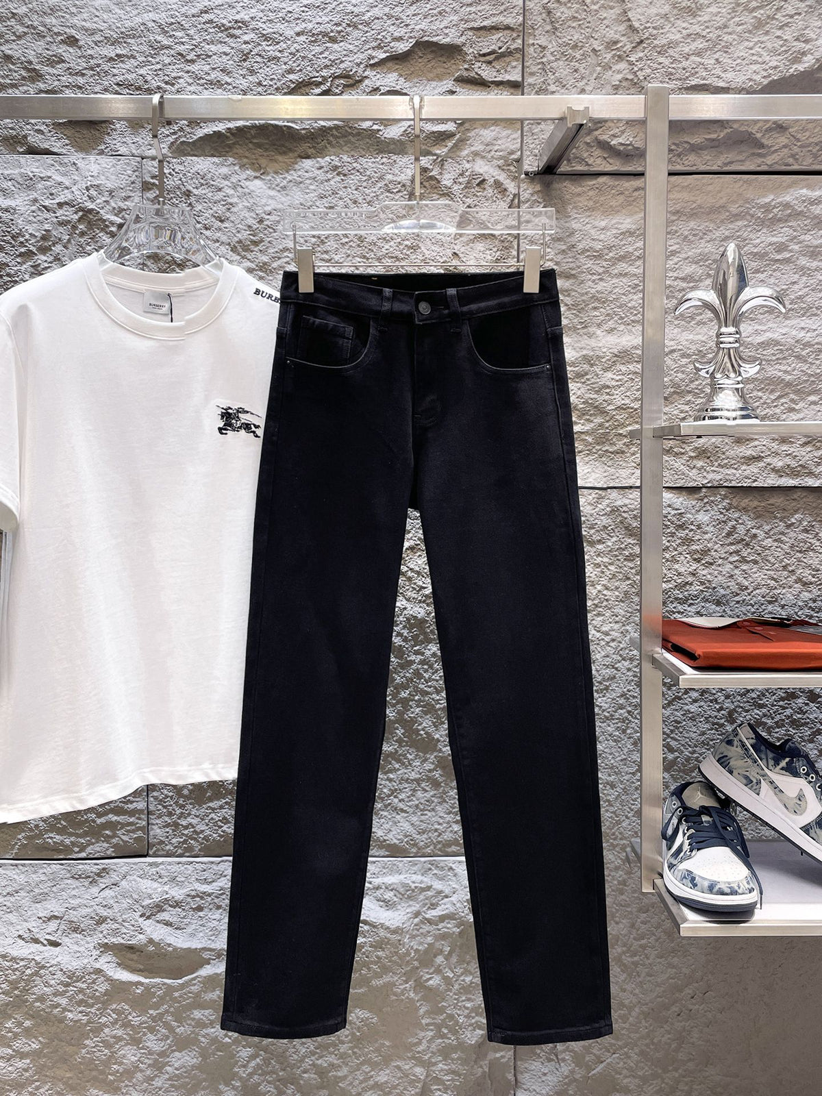 Ralph Lauren Men's White Wide‑Leg Denim Pants