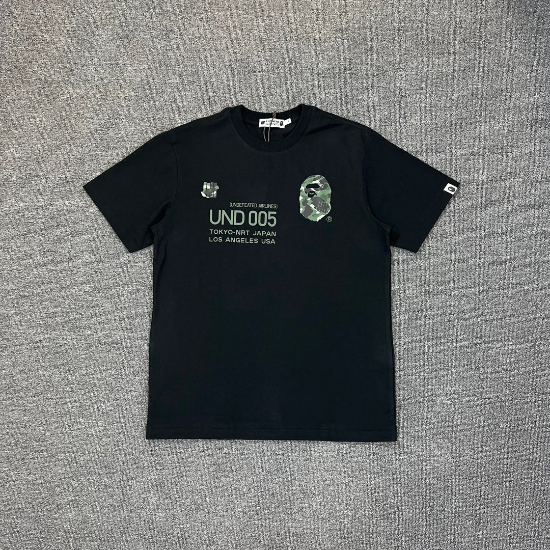 UNDEFEATED × BAPE Airlines UND 005 Tokyo–LA Camo Tee Oversized Unisex T-Shirt
