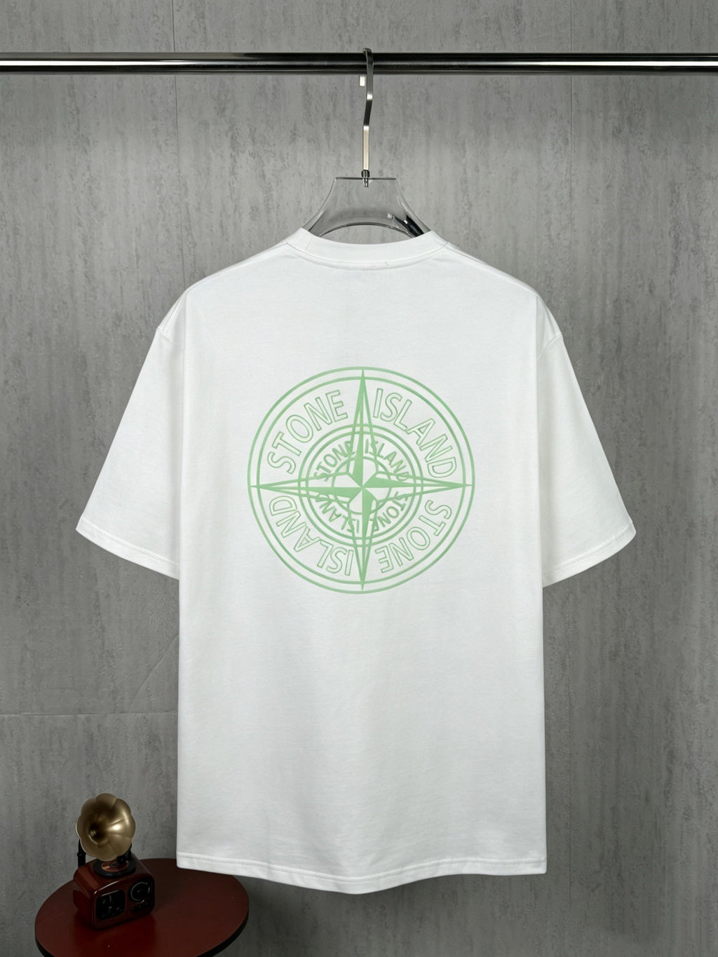 Stone Island Essentials Small Green Compass Logo Print Crew Neck T-Shirt