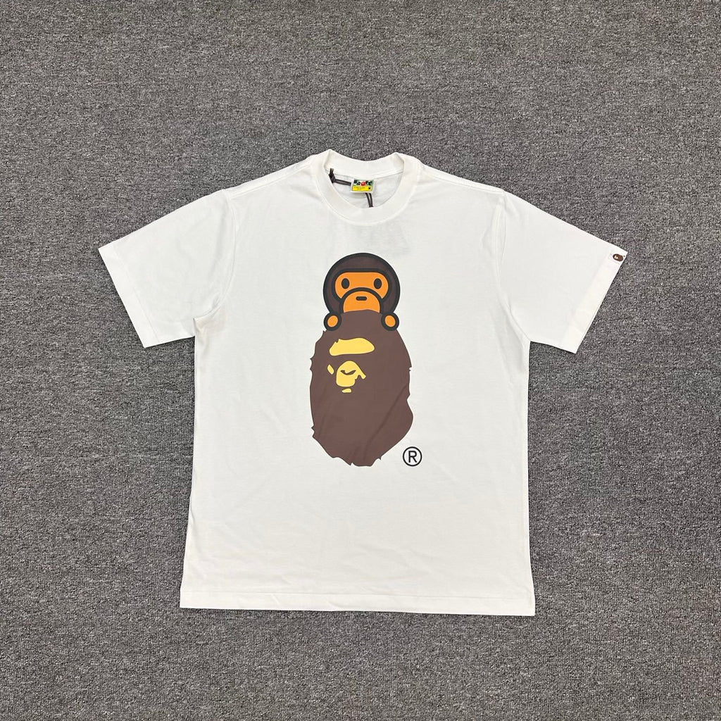 BAPE FW24 Baby Milo on Ape Head T-Shirt — White / Black