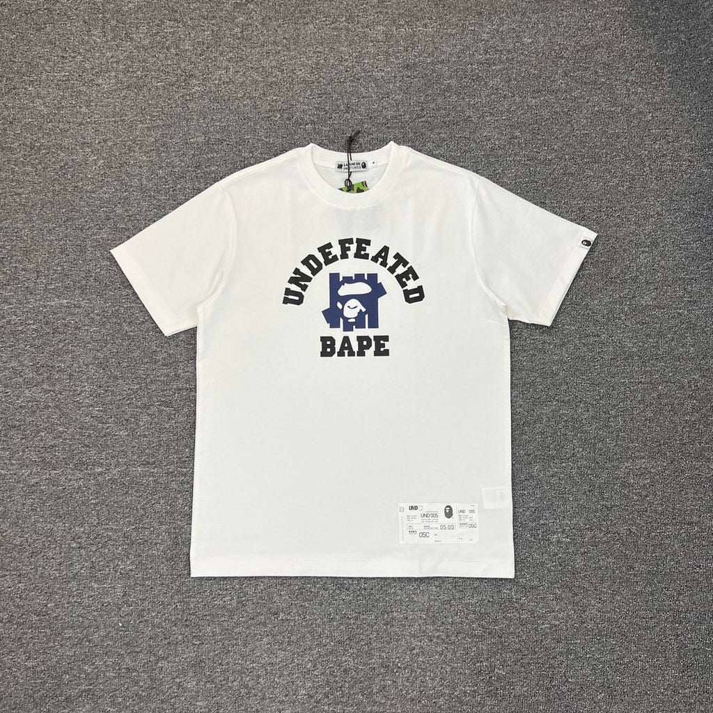 UNDEFEATED × BAPE Five Strike Ape Head College Tee Oversized Unisex T-Shirt