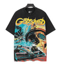 Godspeed Skull F1 Race Car Racer Short Sleeve Tee (Washed Black)