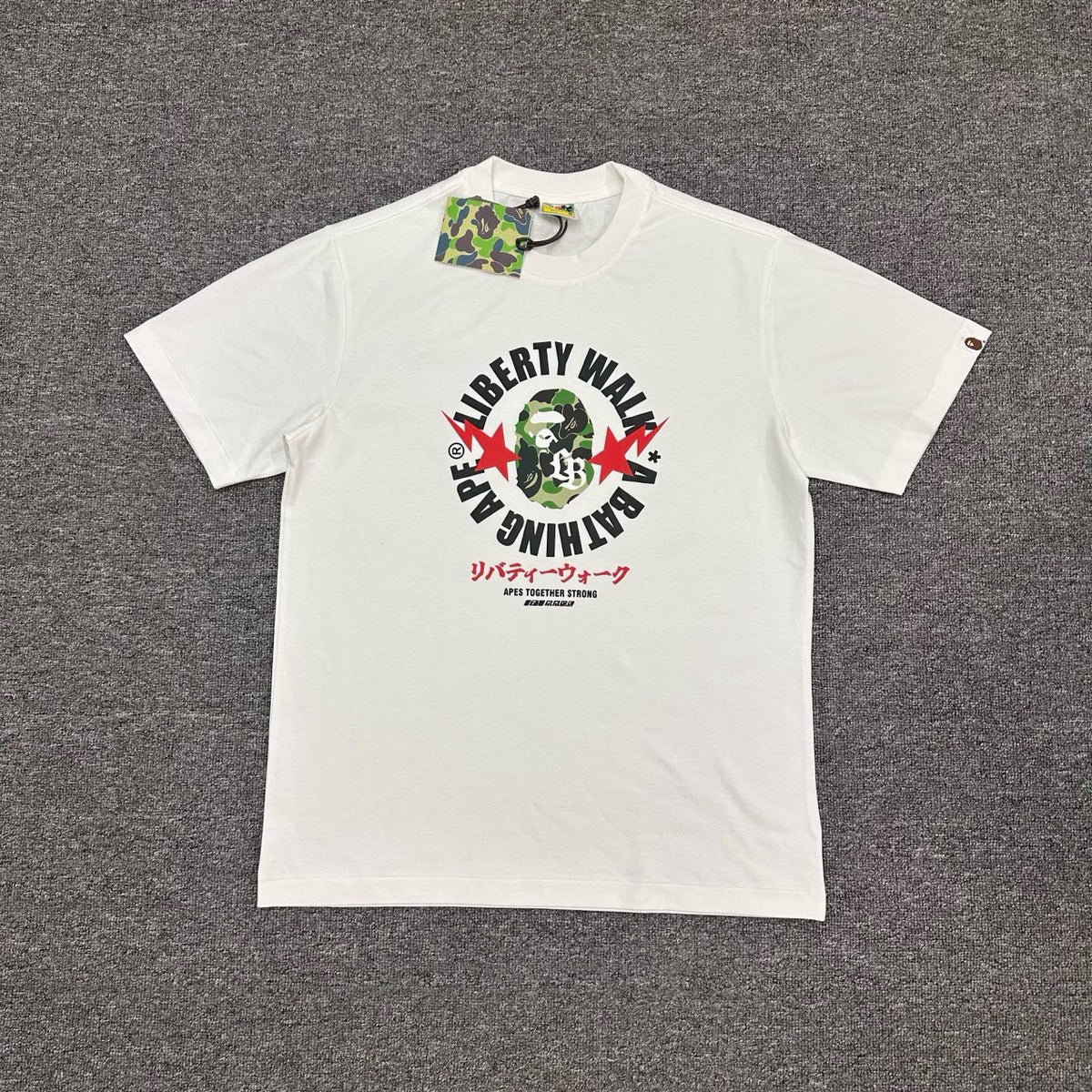 BAPE x Liberty Walk SS26 Badge T-Shirt - Black / White